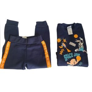 Warner Bros Looney Toones Space Jam Kids Blue Orange Size 4